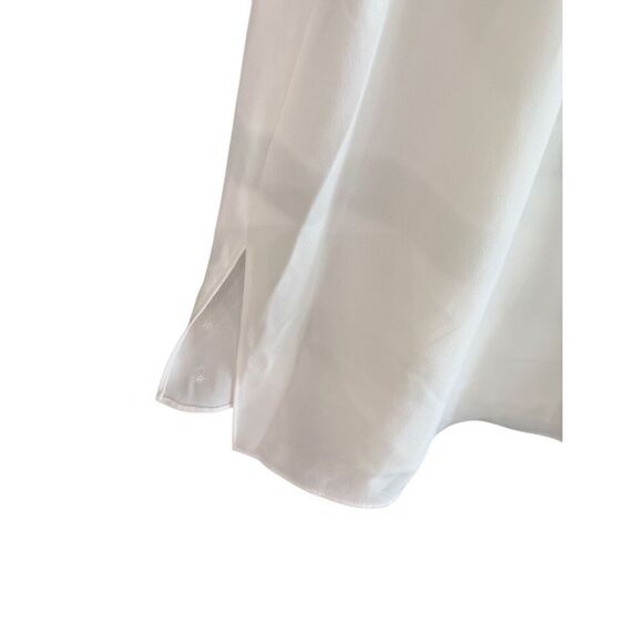 Trina Turk Womens White Built In Tank Top Roll Tab Button-Up Tunic Top Large - Picture 15 of 16